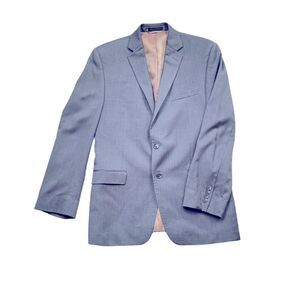 Calvin Klein Men's 2 Button Blazer Gray 40 R Sport Coat Jacket Luxury 100% Wool